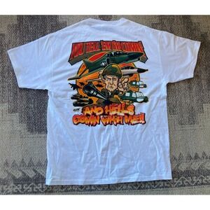 Men's Sz Large White T Shirt Military Hanes Comfort 'You Tell 'em I'm Comin'